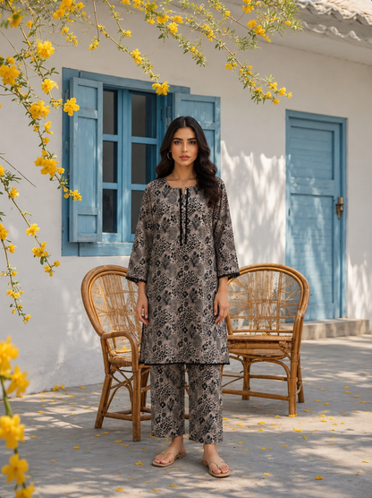 Earthbound | Taupe Printed Co-Ord Set