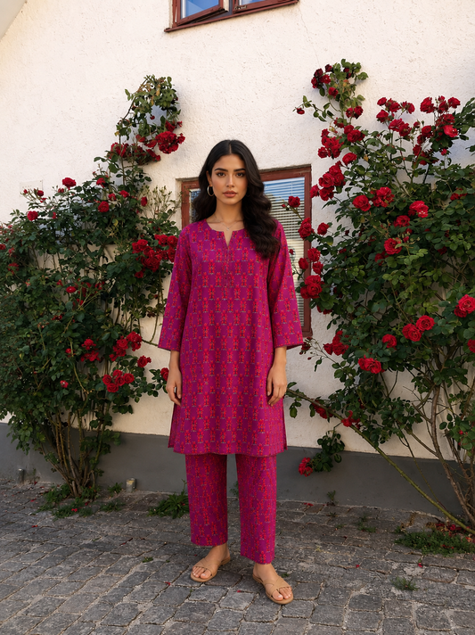 Magenta Muse | Magenta Printed Co-Ord Set