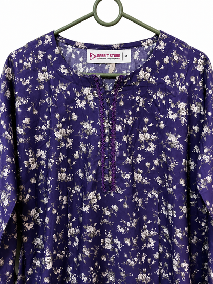 Amethyst Bloom | Purple Floral Printed Set