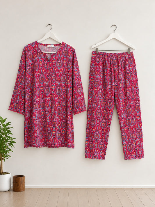 Rose Riwaayat | Pink Ornamental Printed Set