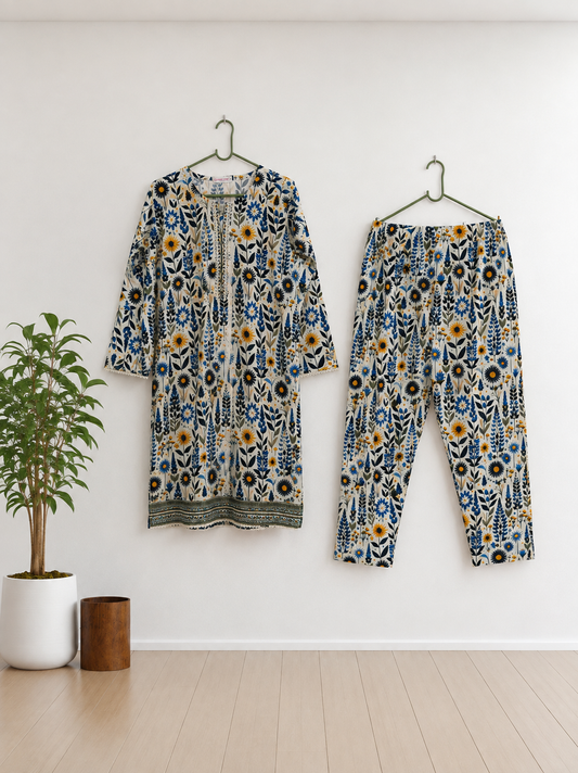 Garden Azure | Blue Floral Co-Ord Set