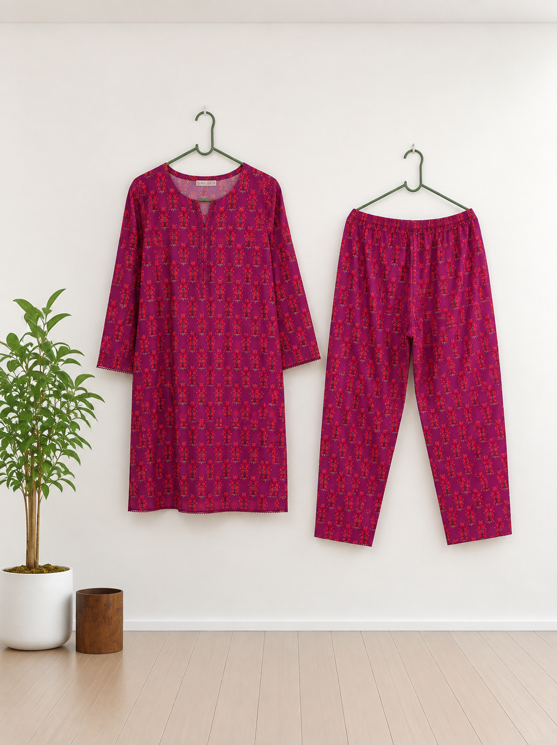 Magenta Muse | Magenta Printed Co-Ord Set